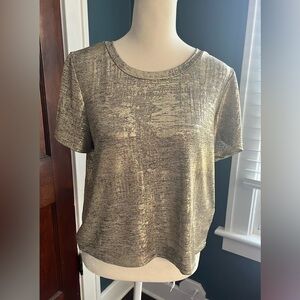 Pale Gold Short Sleeve Top